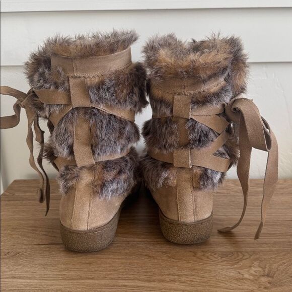 Sam Edelman Meiko Suede Leather and faux-fur Lined Boots Pull-On Moccasin Size 8 - Picture 3 of 14